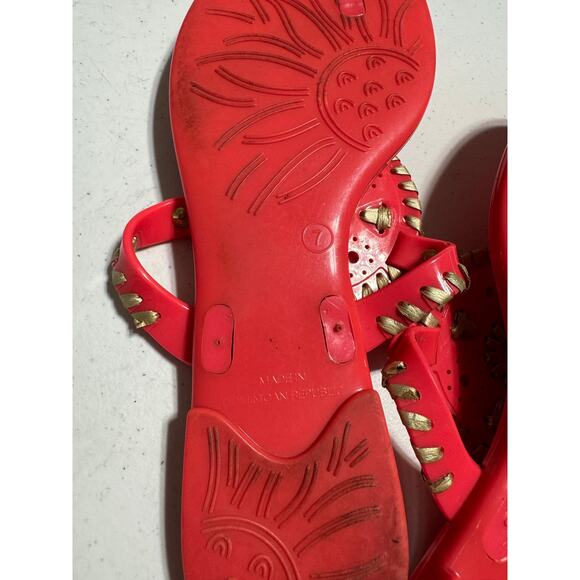 Jack Rogers Georgica Jelly Pink Gold Sandals Size 7 - Picture 8 of 10